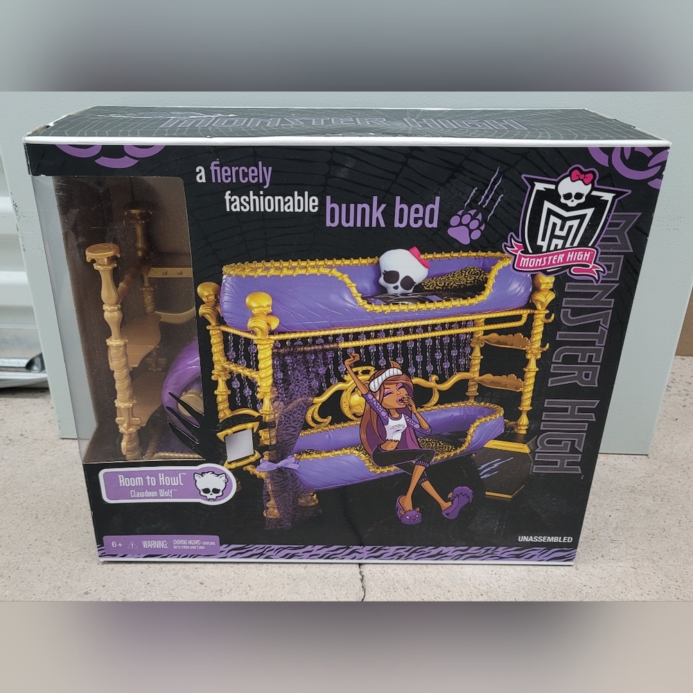 COPY - NEW monster high ROOM TO HOWL playset, no Clawdeen/Skullette pillow -- r…